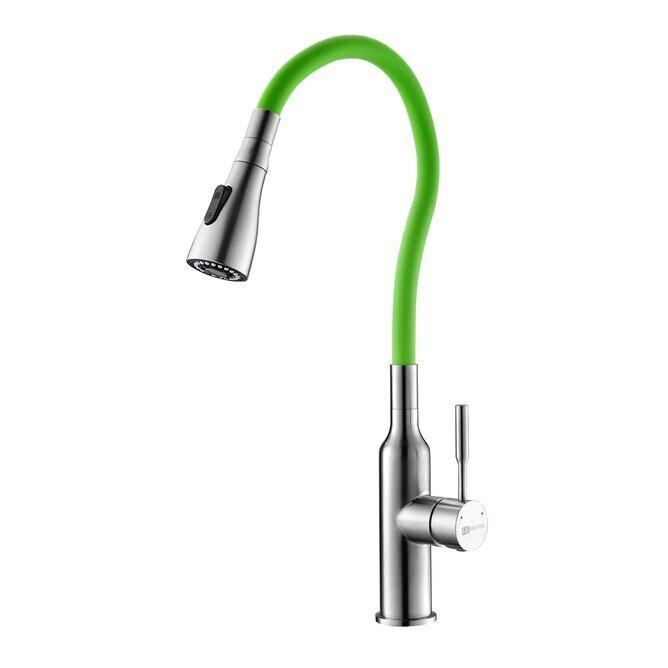 LM5082S-Green EXPERT Смеситель для кухни с поворотным изливом, сталь