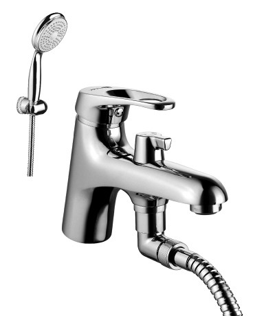 LM3115C Омега Смеситель на борт ванны, с кортким изливом , с аксессуарами хром (к/к 6)