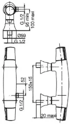 E71683-CP SYMBOL Настенный термост. смеситель для душа, хром