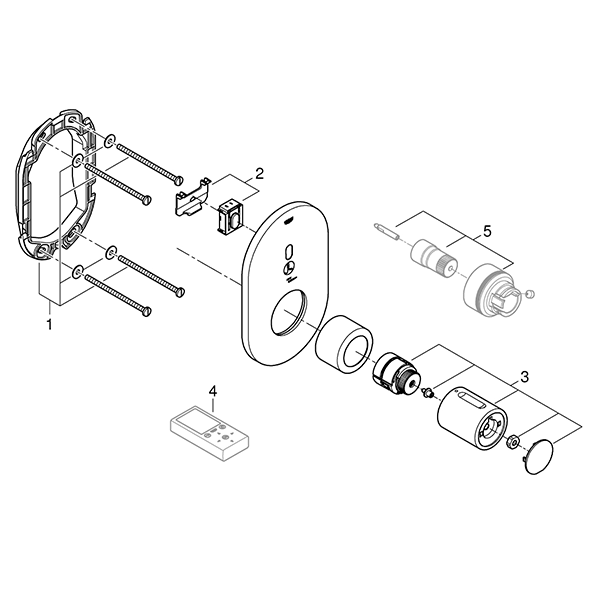 Термостат для душа, внешняя часть, сенсорный, хром Grohe Eurosmart Cosmopolitan E 36456000