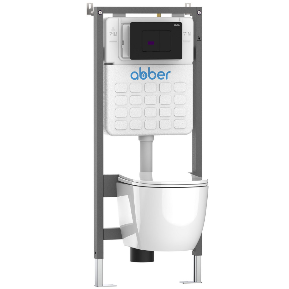 Кнопка смыва сенсорная ABBER AC0122SMB черная матовая