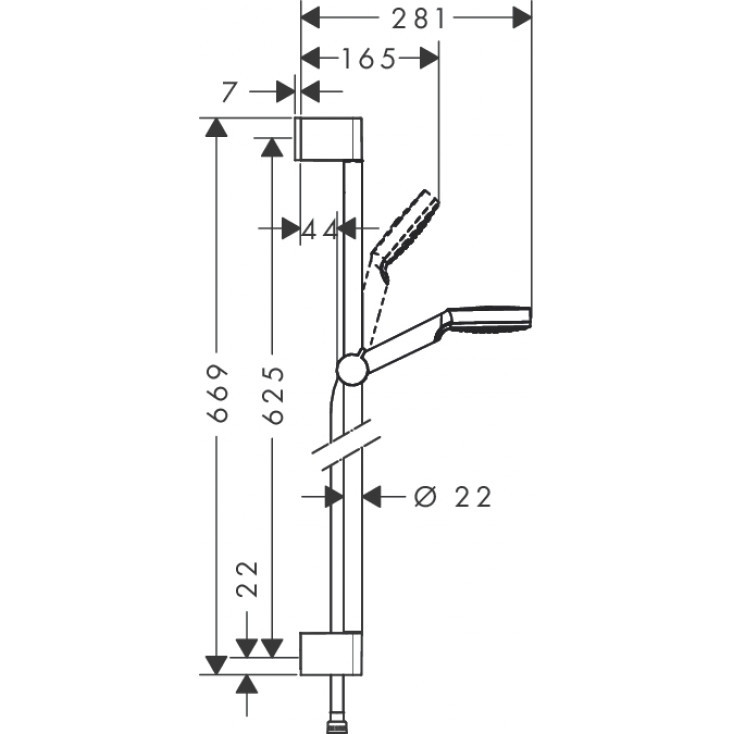 Душевой гарнитур 650, хром Hansgrohe Crometta 26533400