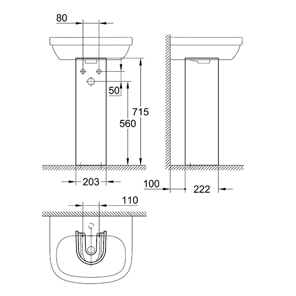Пьедестал Для Раковины Grohe Euro Ceramic 39202000