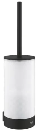 Tуалетный ёршик с держателем GROHE Start, настенный монтаж, стекло/металл, цвет Фантомный чёрный