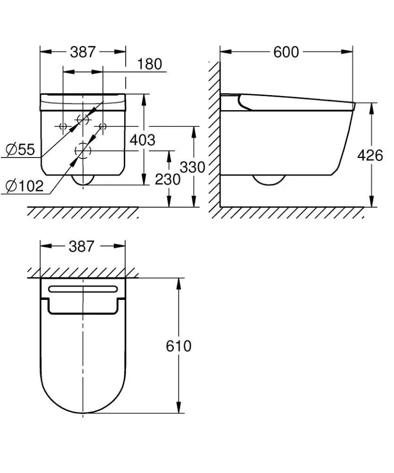 Унитаз-биде подвесной, альпин-белый Grohe Sensia Pro 36508SH0