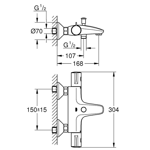Термостат для ванны GROHE Grohtherm 800 DN 15 34567000
