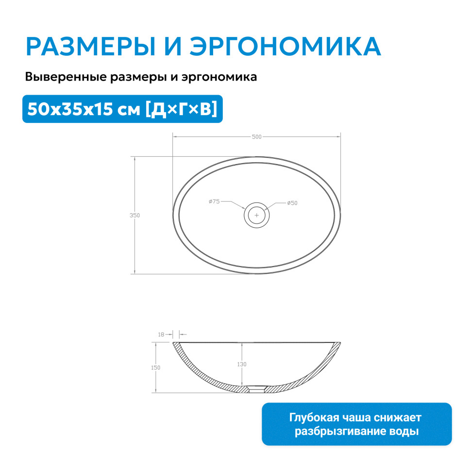 Раковина накладная карбоновая ABBER Karbon AK2042 черная