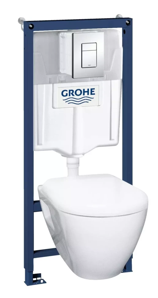 Комплект 4в1: Инсталляция с панелью смыва, унитаз с сиденьем Grohe Solido Perfect 39186000