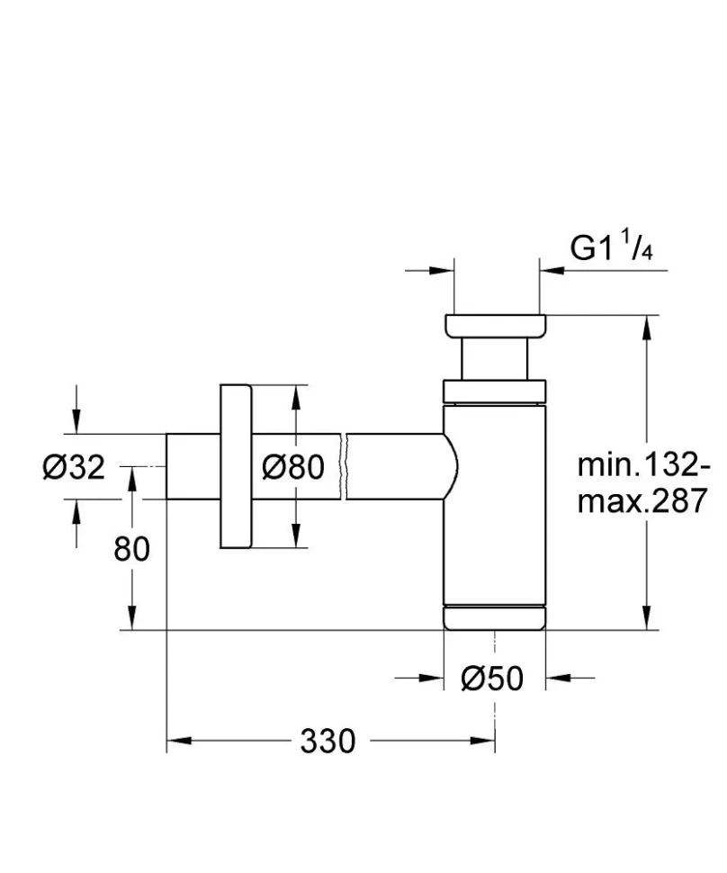 Сифон GROHE 1/4″, черный матовый (295032430)