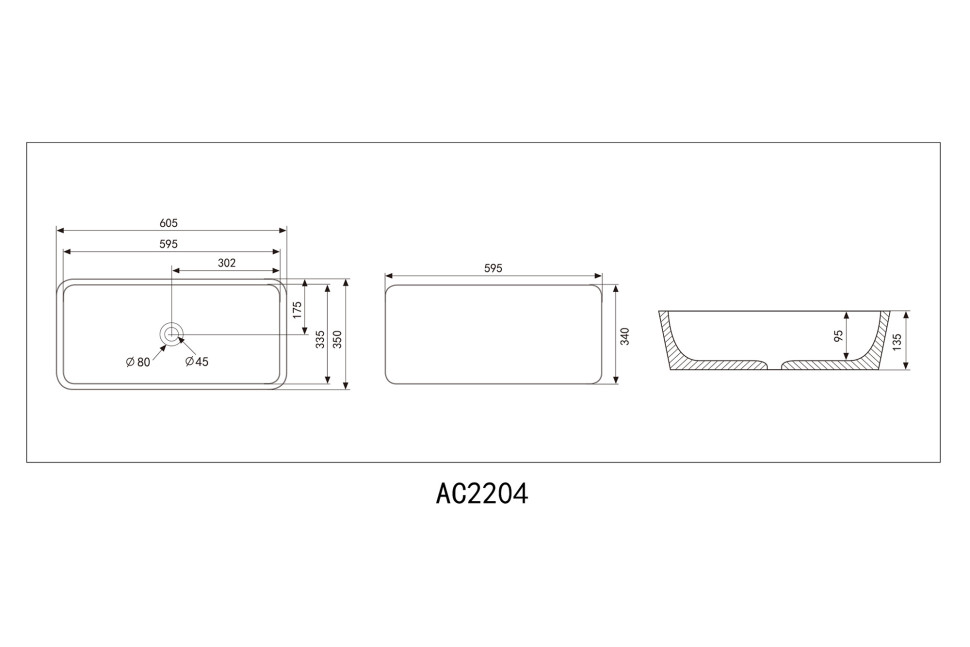 Раковина накладная ABBER Rechteck AC2204MBG зеленая матовая