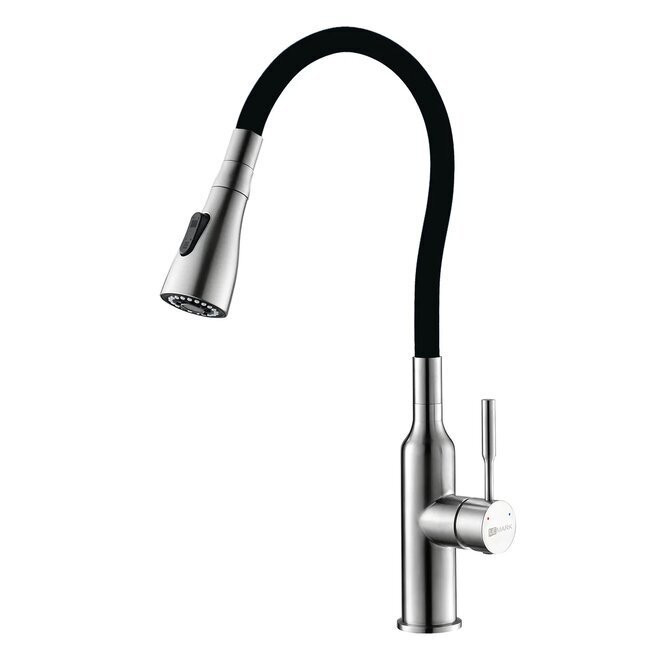 LM5082S-Black EXPERT Смеситель для кухни с поворотным изливом, сталь