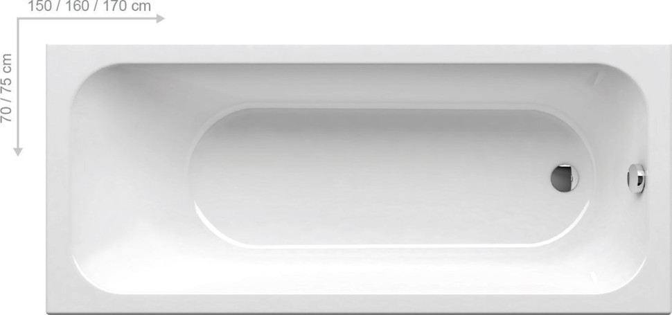 ВАННА АКРИЛОВАЯ RAVAK CHROME 170x75 с каркасом и панелью