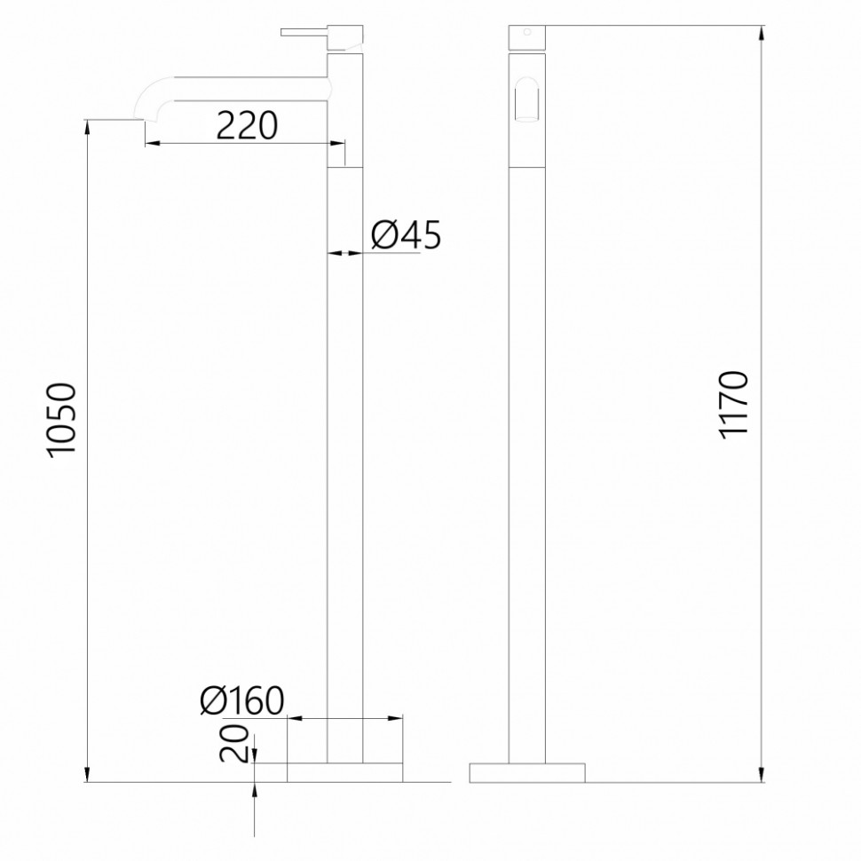 Смеситель ABBER Wasser Kreis AF8140NG напольный для раковины, никель