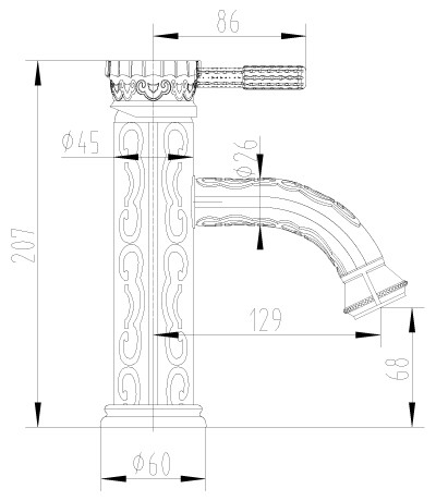 Смеситель для умывальника монолитный LEMARK JASMINE  -  LM6606ORB