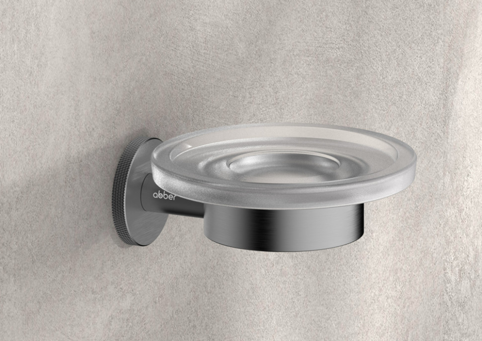 Мыльница с держателем ABBER Pol 316 AA1958BGG брашированная оружейная сталь