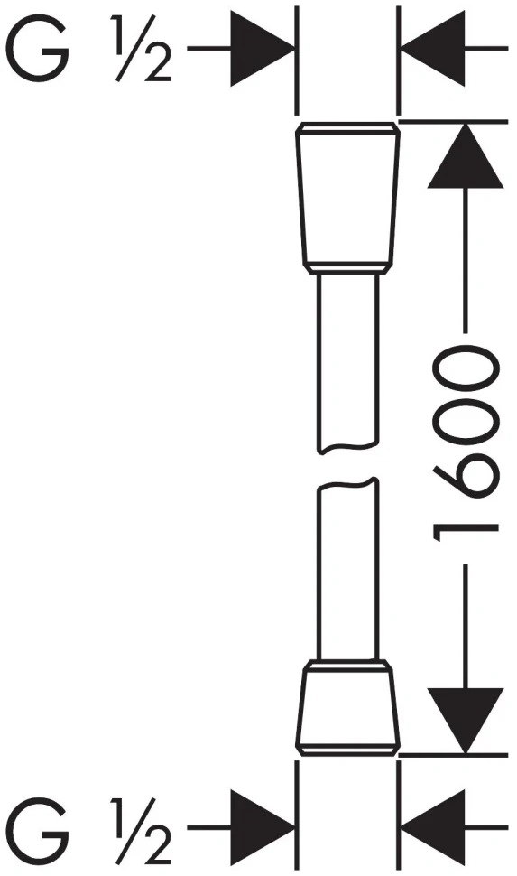 Душевой шланг 1600, черный Hansgrohe Isiflex 28276670