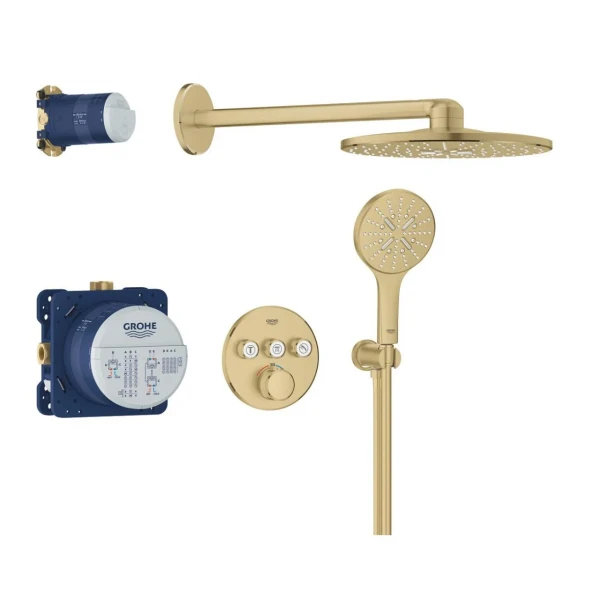 Набор для комплектации душа GROHE Grohtherm SmartControl: встраиваемый термостат, SmartBox, верхний душ, ручной душ, ограничитель расхода, холодный ра
