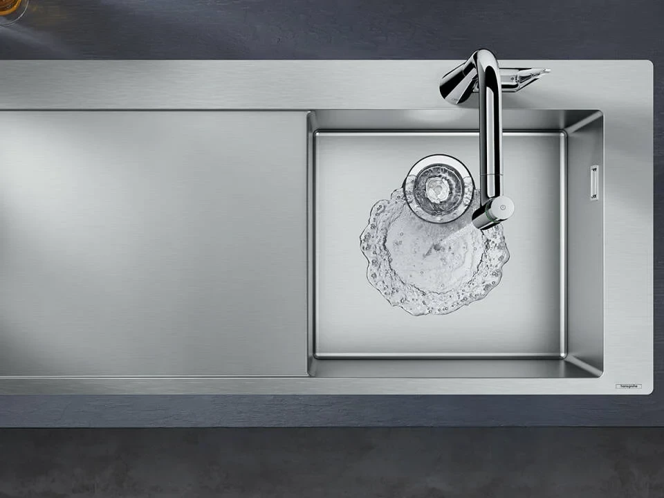 Мойка S71, с крылом, 510х1050, нержавеющая сталь Hansgrohe 43307800