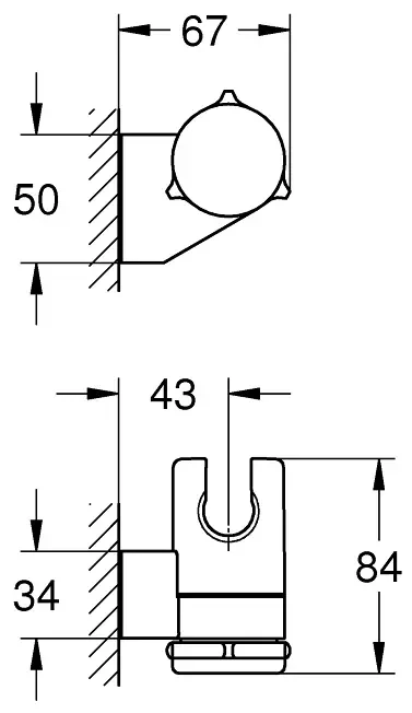 Настенный держатель лейки душа GROHE Tempesta, матовый черный (275952431)