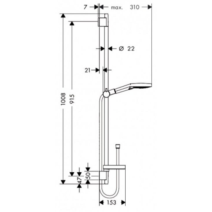 Душевой гарнитур 900 с мыльницей, хром Hansgrohe Raindance Select S 120 3jet/Unica 26631400