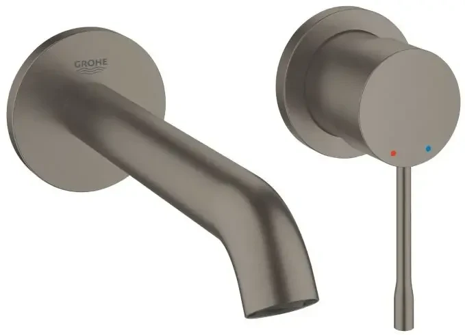 Смеситель для раковины, на 2 отверстия, темный графит матовый Grohe Essence 29192AL1