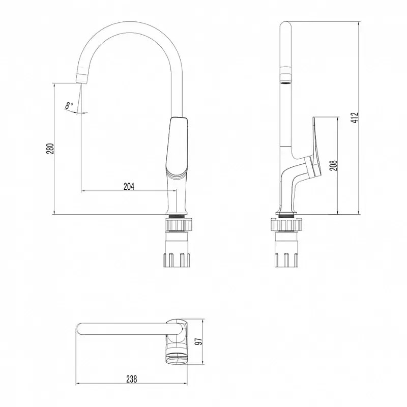 LM3705GM Смеситель Lemark Bronx для кухни