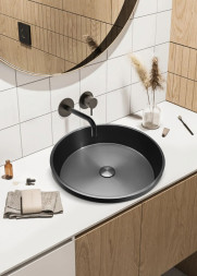 Раковина встраиваемая сверху ABBER Wasser Kreis AF2408GM оружейная сталь