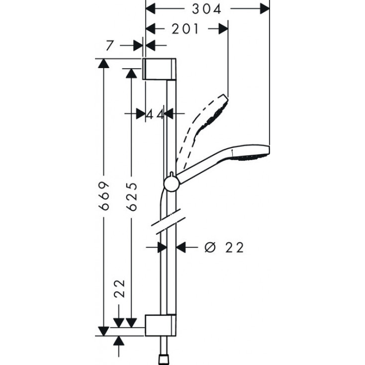 Душевой гарнитур 650, хром Hansgrohe Croma Select S 26564400