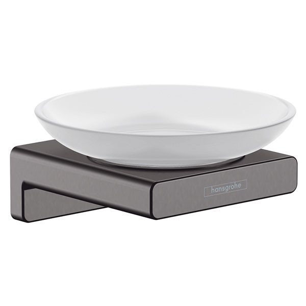 Мыльница с держателем, шлифованный черный хром Hansgrohe AddStoris 41746340
