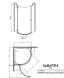 Душевая кабина полукруглая 900х900х1950, золото, правая Radaway Almatea PDJ 30702-09-01N