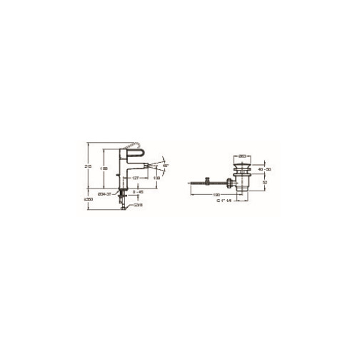 E21033-00-CP ODEON RIVE GAUCHE Смеситель для биде с д/к, корпус хром, ручка белая