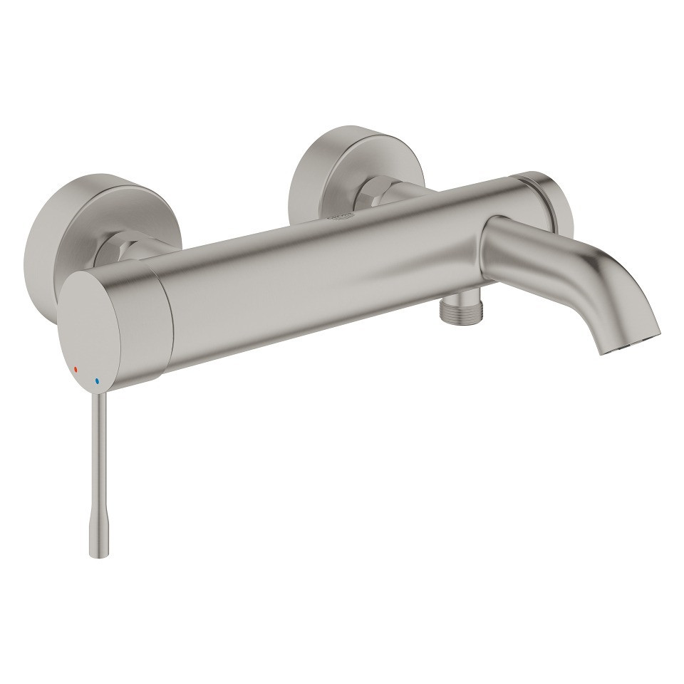 Смеситель однорычажный для ванны Grohe Essence, наружный, настенный, цвет Суперсталь (25250DC1)
