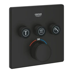 Термостат для душа, внешняя часть, на 3 положения, черный Grohe Grohtherm 102167KF00