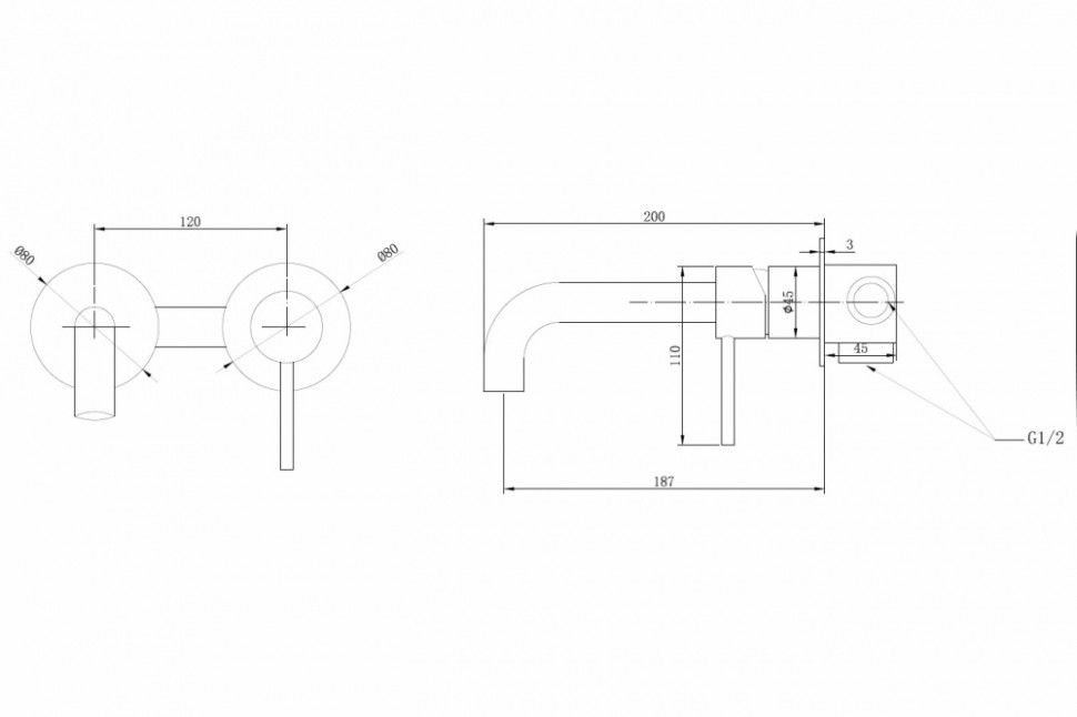 Смеситель ABBER Wasser Kreis AF8112G для раковины скрытого монтажа, золото матовое