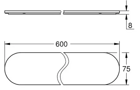 Полочка стеклянная 600, без держателя, прозрачный белый Grohe Essentials 41057000