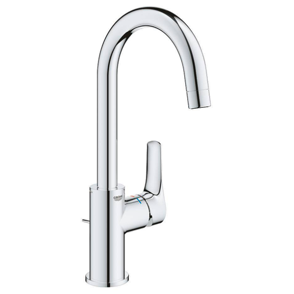 Смеситель для раковины с донным клапаном, размер L, высокий излив, хром Grohe Eurosmart 23537003
