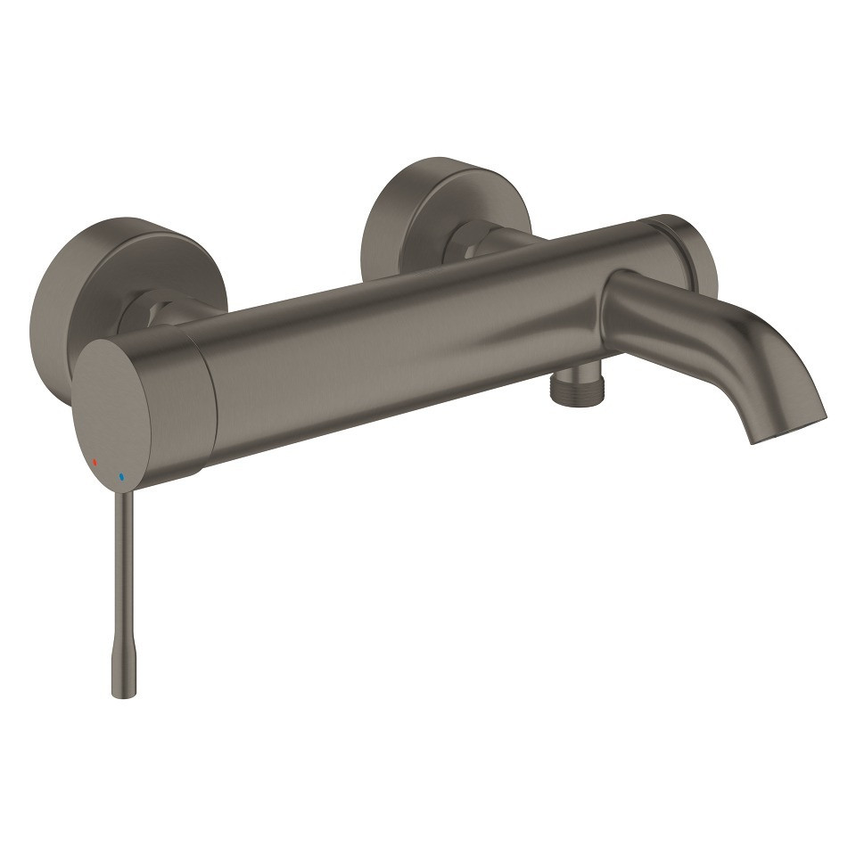 Смеситель однорычажный для ванны Grohe Essence, наружный, настенный, цвет Темный графит матовый (25250AL1)