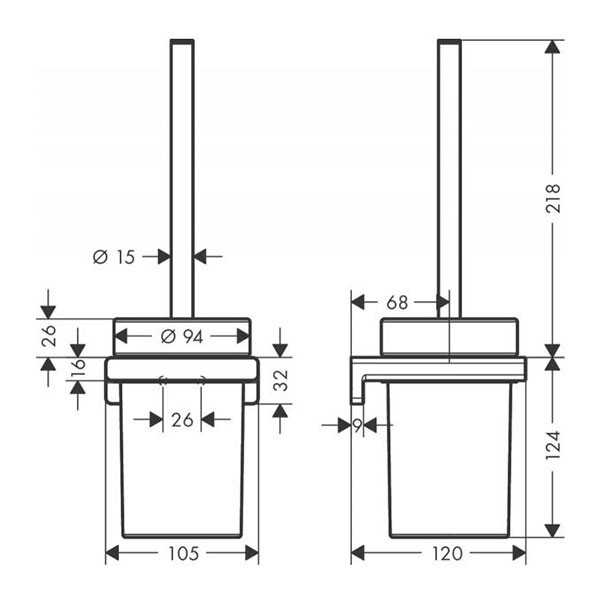 Туалетный ершик, комплект, хром Hansgrohe AddStoris 41752000