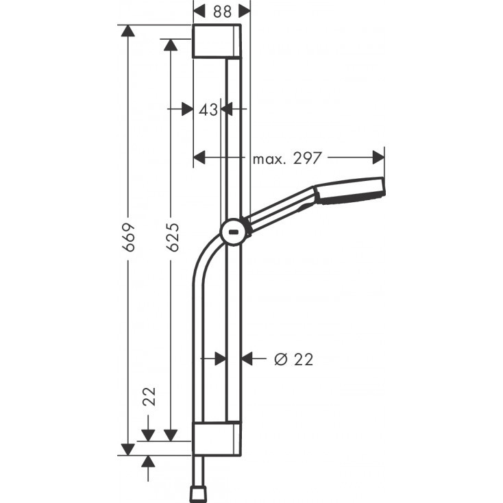 Душевой гарнитур 65, черный Hansgrohe Pulsify Select 24160670
