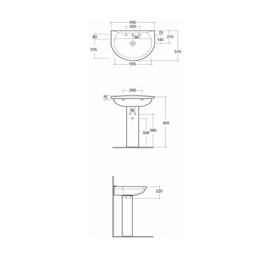 Пьедестал для раковины Rak Ceramics Karla KR0102AWHA