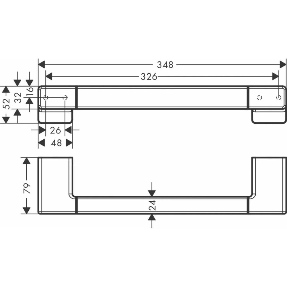 Поручень, шлифованный черный хром Hansgrohe AddStoris 41744340