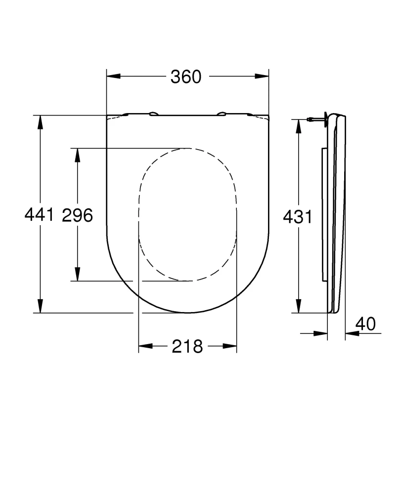Сиденье для унитаза Grohe ESSENCE soft close (39577001)