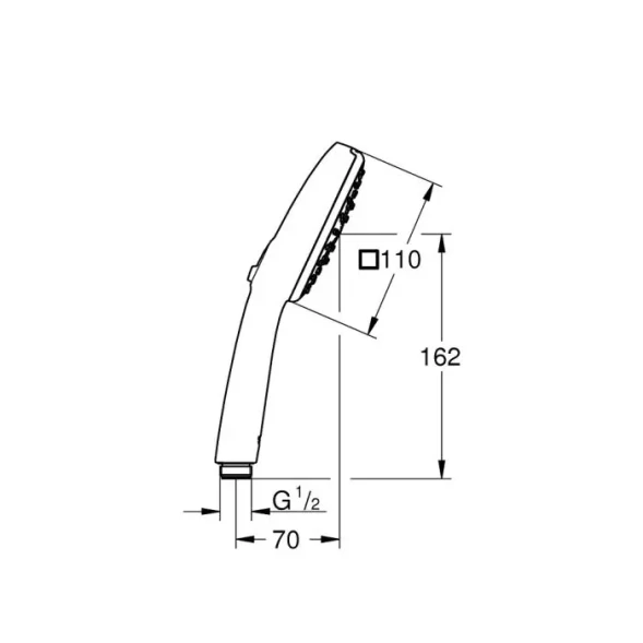 Ручной душ, 3 вида струи, хром Grohe Tempesta Cube 110 27572003