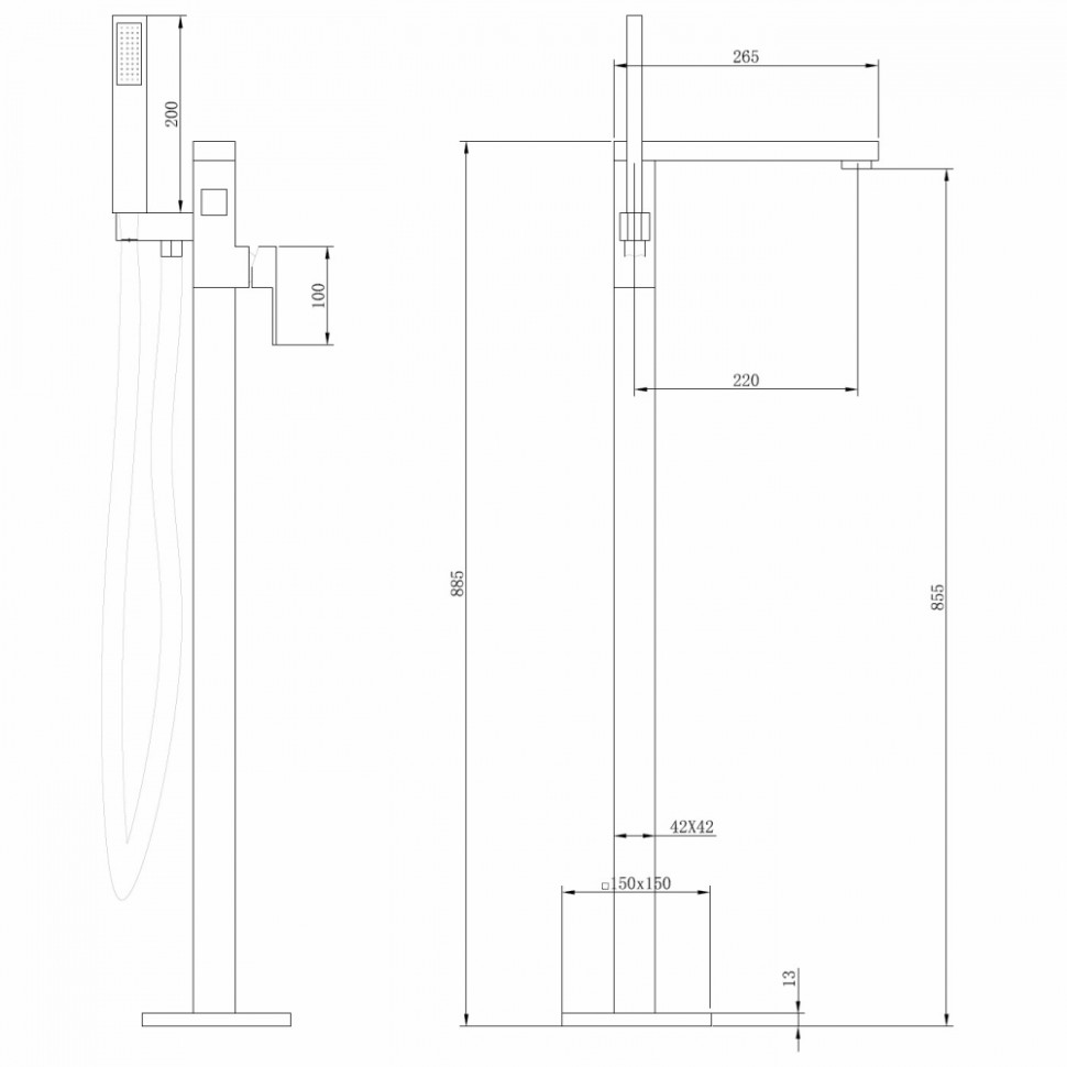 Смеситель ABBER Daheim AF8215NG напольный, никель