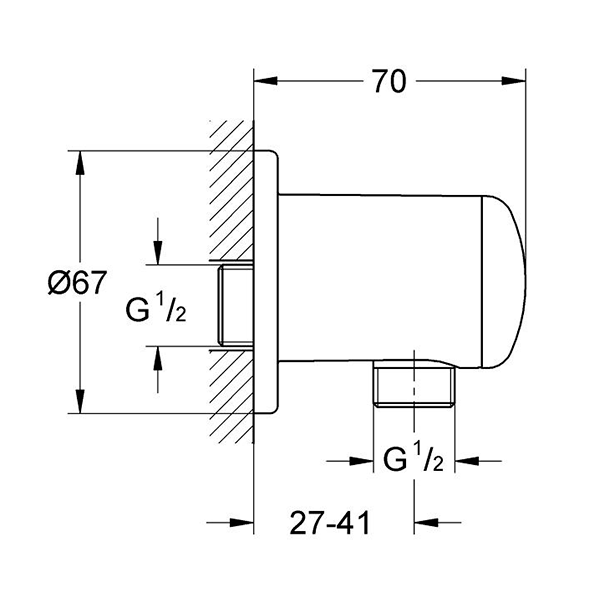 Подключение для душевого шланга, хром Grohe Relexa 28671000