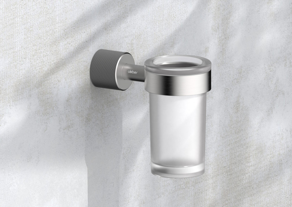 Стакан для зубных щеток с держателем ABBER Pol 316 AA1961BST брашированная сталь