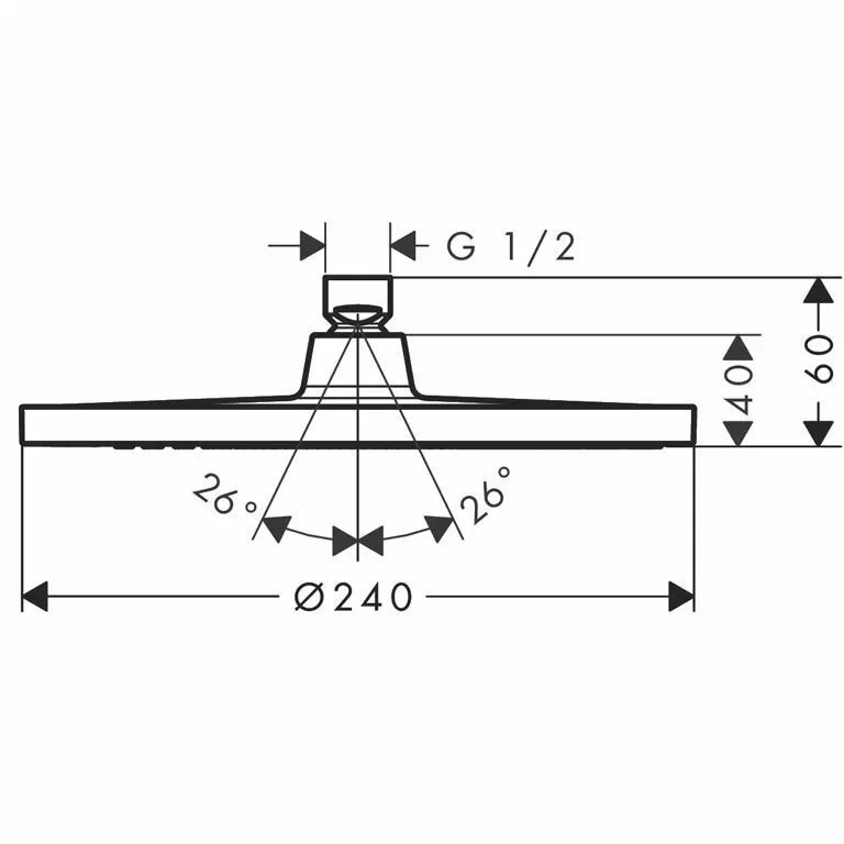 Верхний душ 240, круглый, хром Hansgrohe Crometta S 1jet 26723000