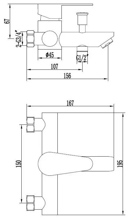 Смеситель для ванны, хром ESKO Orlando OL 54