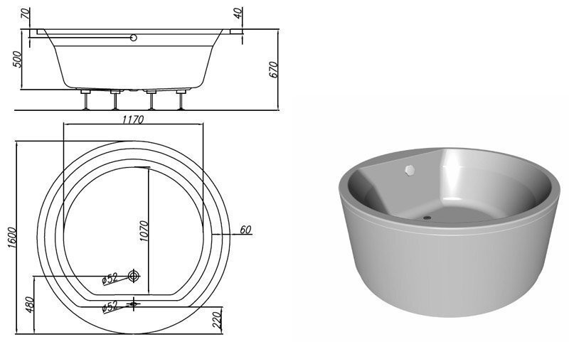 Ванна акриловая KOLPA-SAN VIVO 160, BASIS в комплекте с каркасом