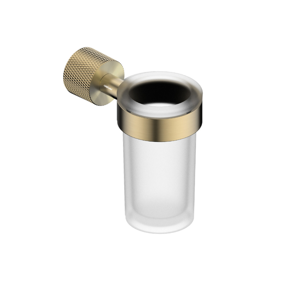 Стакан для зубных щеток с держателем ABBER Pol 316 AA1961BG брашированное светлое золото